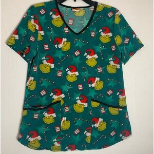 Dr Seuss Christmas Scrub Top Size Small